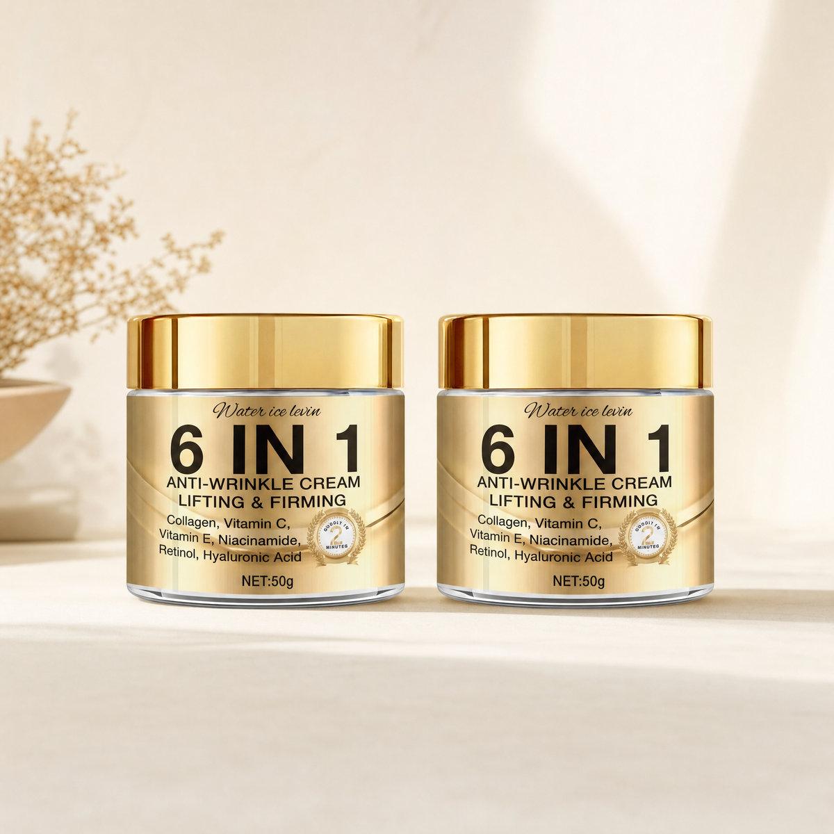 Two-jar pack of the 6-in-1 anti-wrinkle face cream